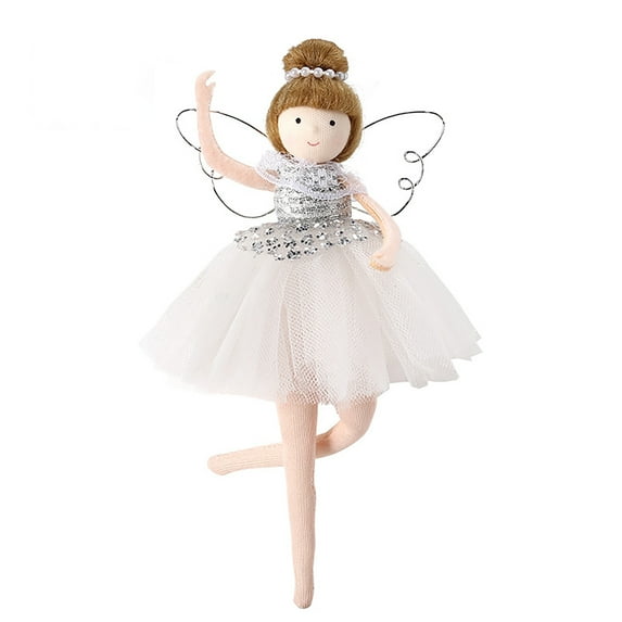 Eosunjian Ballet Dancer Christmas Ornament Festive Ballet Fairy Decoration Ballerina Christmas Ornament Ballet Girl with Wings Tulle Skirt for Holiday for Tree