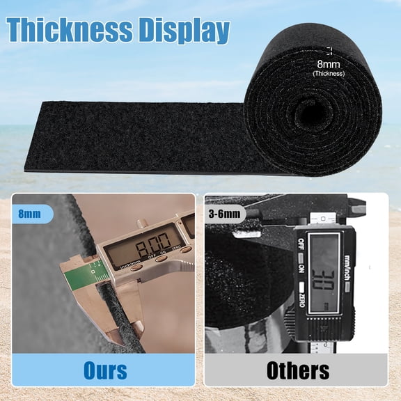 Eosunjian Boat Trailer Bunk Carpet Extra Thick Heavy Duty 8mm,118ft X 12in Marine Trailer Bunk Carpets, Marine Carpet, Boat Carpet Waterproof, Trailer Bunk Padding,Black