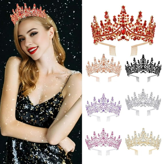 Eosunjian Bridal Crown Tiara Princess Queen Fairy Bridal Headpiece Wedding Crown Alloy Rhinestone Birthday Party Prom Gift