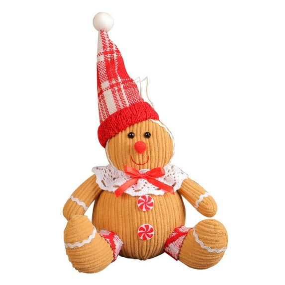 Eosunjian Christmas Decoration Doll Pendant Ornaments Cotton Stuffed Christmas Tree Plush Pendant Gingerbread Man Home Decoration