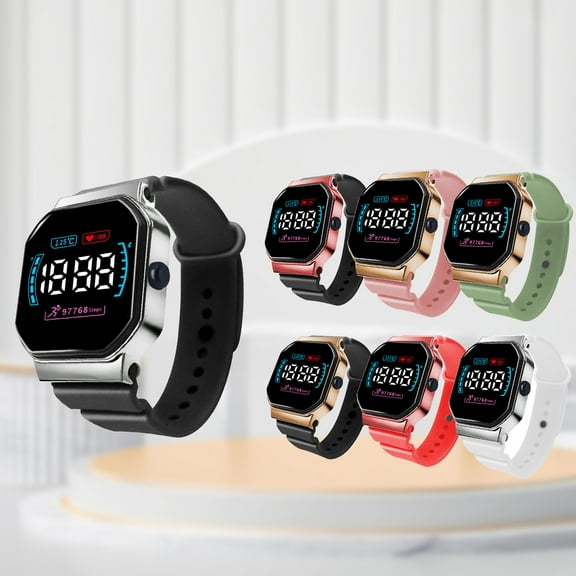 Eosunjian Digital Sports LED Watch with Large Dial Clear Bold Font Display Accurate Timepiece Comfortable Wristwatch Black