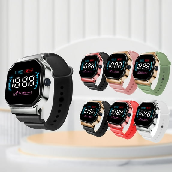 Eosunjian Digital Sports LED Watch with Large Dial Clear Bold Font Display Accurate Timepiece Comfortable Wristwatch White