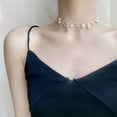 thumbnail image 1 of Eosunjian Elegant Three Layer Stacked Choker Necklace Faux Pearls Women Necklace Adjustable Clavicle Necklace Jewelry Gift White, 1 of 13