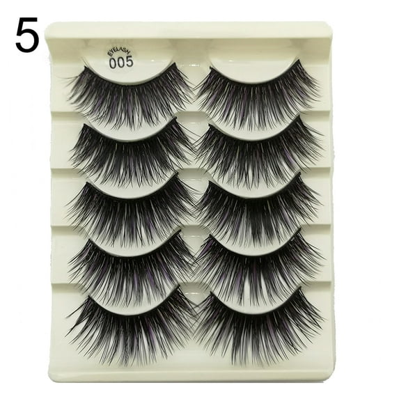Eosunjian Fashion Thick False Eyelashes Long Natural Lashes Extensions for Women Girls (Style 5)