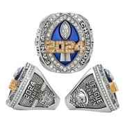 Eosunjian Football Championship Ring Double-plated Surface Cubic Zirconia Necklace Bracelet Pendant Football League Winner Trophy Ring Award Ring Style A 9cm