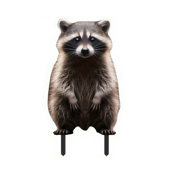 Eosunjian Garden Floor Insert Reusable Yard Decoration Acrylic Garden Stakes Fun Lawn Signs with Raccoon Gorilla Figurines Easy Insertion Yard Decor for Flower