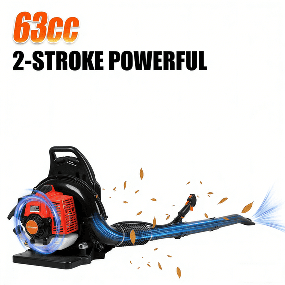 Eosunjian Gas Leaf Blower,Cordless Backpack Blower,63cc 2-Stroke Engine, 700cfm, 200mph, 7500rpm High-Powered Blower Gass Powered Leaf Blower Snow Blower Grass Blower (Red Black)