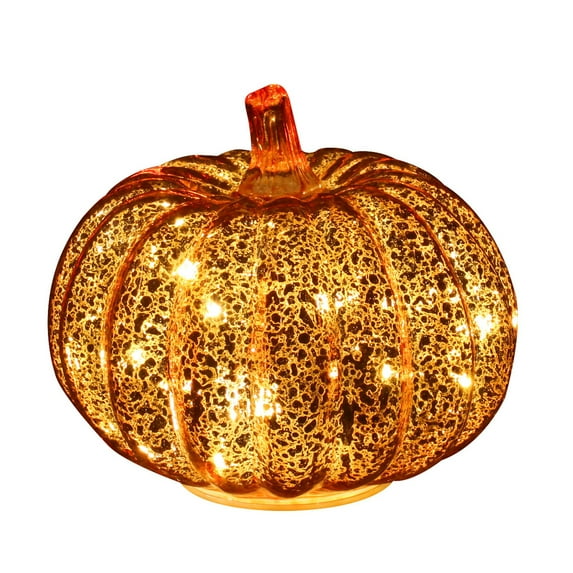 Eosunjian Glass Pumpkin Ornament Fall Decor Pumpkin Set Glass Pumpkin Lights Led Pumpkin Fall Thanksgiving Table Centerpiece for Home Decoration for Bedroom