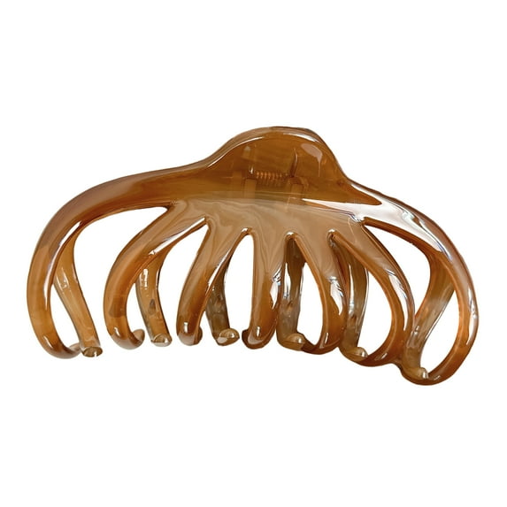 Eosunjian Large Octopus Hair Claw Women Thick Hair Back Head Shower Hair Clip Non-Slip Hair Accessories Hair Styling Tools (Coffee)