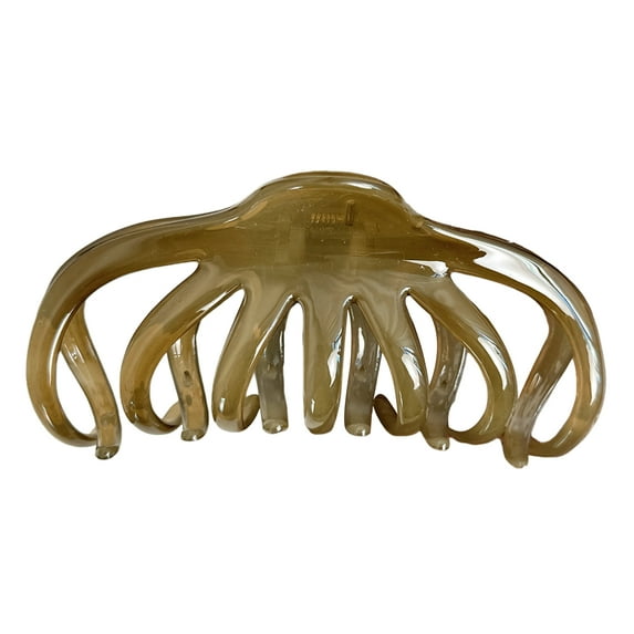 Eosunjian Large Octopus Hair Claw Women Thick Hair Back Head Shower Hair Clip Non-Slip Hair Accessories Hair Styling Tools (Green and Brown)