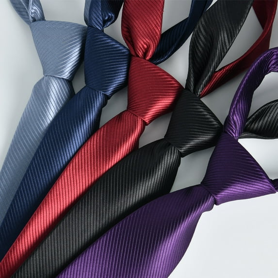 Eosunjian Men Solid Color Jacquard Business Tie Formal Twill Slim Necktie Wedding Office Work Tie Suit Accessories Navy Blue