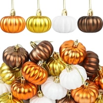 Eosunjian Mini Pumpkin Hanging Ornaments Thanksgiving Harvest Home Tree Decorations Reusable Hanging Pumpkin Ball for Autumn Holiday Party Supplies (Mix Color)