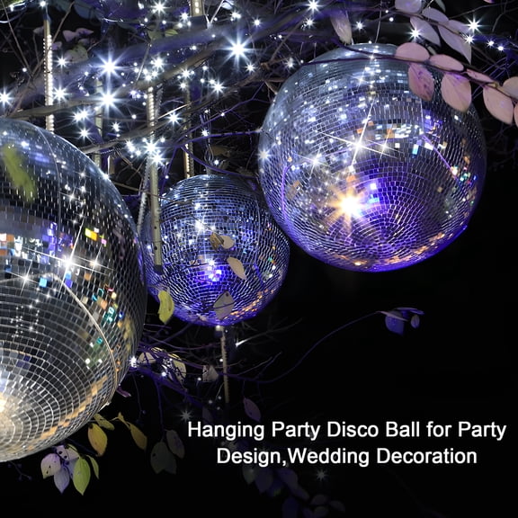 Eosunjian Mirror Disco Ball - 24 Inch Large Cool and Fun Silver Hanging Party Disco Ball big Party Decorations, Party Design