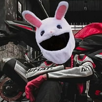 Eosunjian Motorcycle Helmet Cover Dustproof Universal Bicycle Helmet Cover Funny Plush Motorcycle Headwear for Full Helmets (White)