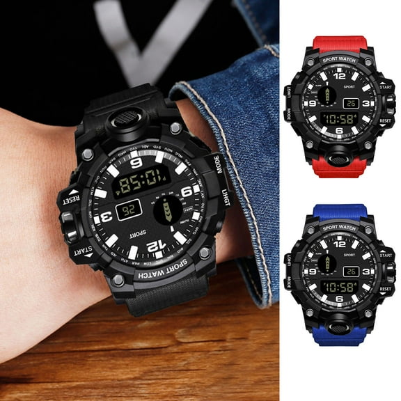 Eosunjian Multifunctional Outdoor Sports Watch Stylish Design Durable Strap Running Watch Men Women Student Accessories Black