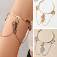 thumbnail image 1 of Eosunjian Opening Adjustable Thin Arm Bangle Bohemian Leaf Charm Upper Arm Bracelet Fashion Accessories White, 1 of 13