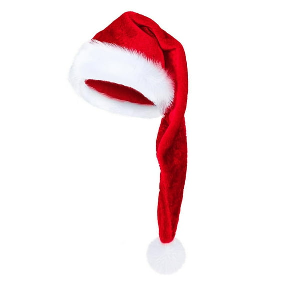 Eosunjian Santa Hat Long Xmas Velvet Santa Hat Winter Warm Costume Christmas Party Supplies for Cosplay Parties Stage Performance (Red)