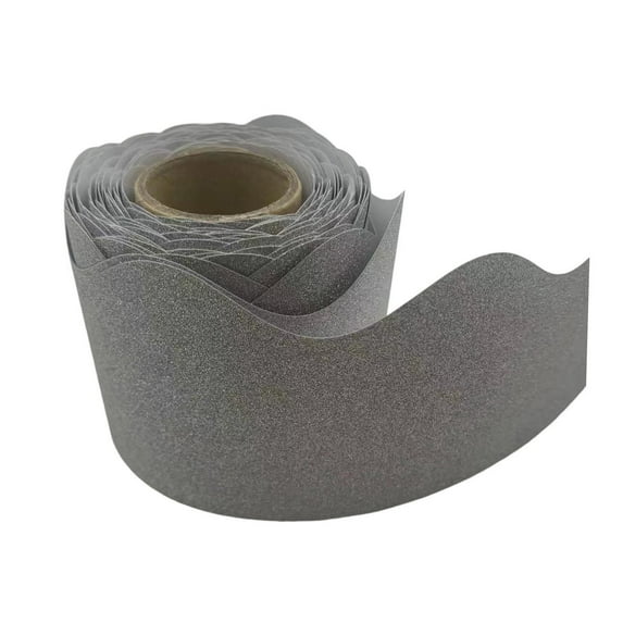 Eosunjian Scalloped Border Vibrant Scalloped Bulletin Board Border Diy Glitter Trim Colorful Design Decorative Roll for Classroom Office Chalkboard Decoration