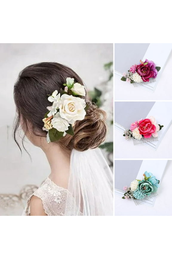 Stunning Bridal Wedding Hair Comb Flower Leaves Decor Hair Clip Girls Handmade Headwear Hair Accessories