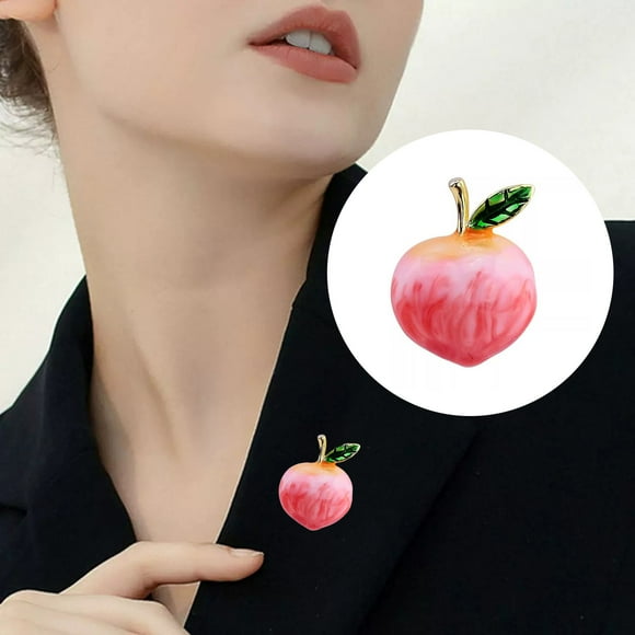 Stylish Peach Brooch Fashionable Anti-Glare Lapel Pin Anti-oxidation Jewelry Rust-proof Brooch for Sweaters Accessories Pink