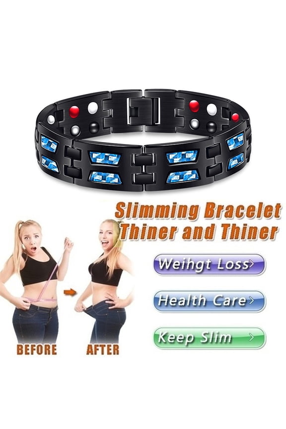 Therapy Bracelet Magnetic Adjustable Jewelry Anti-fatigue Electroplating Bracelet for Office Black