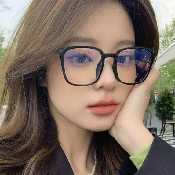 Eosunjian Unisex Blue Light Blocking Glasses Retro Large Frame Clear View Strong Hinge with Brim Eye Clear Bluelight Glasses Spectacles Eyeglasses Eyewear