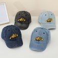 thumbnail image 1 of Eosunjian Unisex Children Hat Washed Denim Retro Baseball Cap Cartoon Excavator Embroidery Long Brim Anti-UB Sun Protection Outdoor Sun Hat Blue, 1 of 13