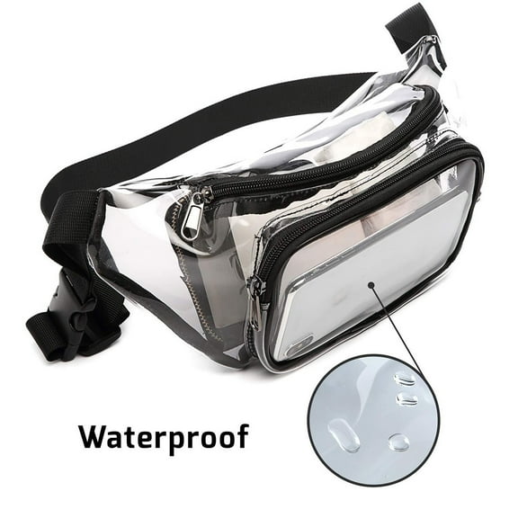 Eosunjian Unisex Waterproof Transparent Zipper Belt Chest Waist Bag Pouch Sport Fanny Pack