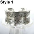 thumbnail image 1 of Eosunjian Vintage Tibetan Silver Elephant Carved Open Bangle Cuff Wide Bracelet Jewelry, 1 of 5