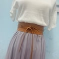 thumbnail image 1 of Eosunjian Waist Belt Firm Soft Faux Leather Self Tie Wide Waist Band for Women White Bow style, 1 of 13
