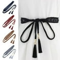 thumbnail image 1 of Eosunjian Women Dress Belt Braided Lace Decorated Tassel End Waistband Solid Color Waist Cord Costume Accessories Grey, 1 of 13