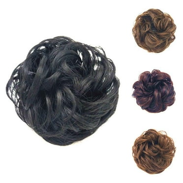 Eosunjian Women Elastic Hair Bun Ponytail Extension Messy Wavy Chignon Hairpiece Accessory