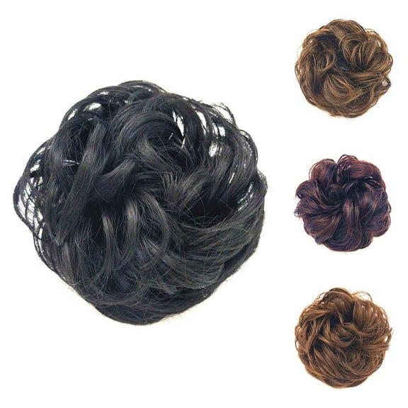 Eosunjian Women Elastic Hair Bun Ponytail Extension Messy Wavy Chignon Hairpiece Accessory