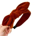 thumbnail image 1 of Eosunjian Women Hairband Rabbit Ears Elegant Retro Velvet Wild Gift Headwear Solid Color Bowknot Ladies Hair Hoop Hair Accessories (Orange), 1 of 13