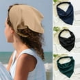 thumbnail image 1 of Eosunjian Women Head Scarf Vintage Triangle Anti-slip Solid Color Elastic Band Hair Decoration Bandanas Adjustable Pastoral Style Headband Hair Accessories, 1 of 13