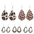 thumbnail image 1 of Eosunjian Women Leopard Print Teardrop Dangle Faux Leather Hook Earrings Jewelry Gift, 1 of 13