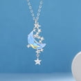 thumbnail image 1 of Eosunjian Women Necklace Moon Stars Rhinestones Jewelry Simple Delicate Pendant Necklace Jewelry Gifts Silver, 1 of 13