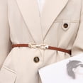 thumbnail image 1 of Eosunjian Women Skinny Thin Belt Pair Buckle Design Waist Cincher Waist Belt with Golden Buckle Adjustable Length Imitation Leather Belt Clothing Accessories Coffee, 1 of 13