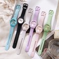 Eosunjian Women Watch Round Dial Candy Color Silicone Strap Quartz