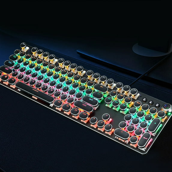 Eotvia 104 Keys Mechanical Computer Gaming Keyboard with LED Light USB Backlit, Blue Switch