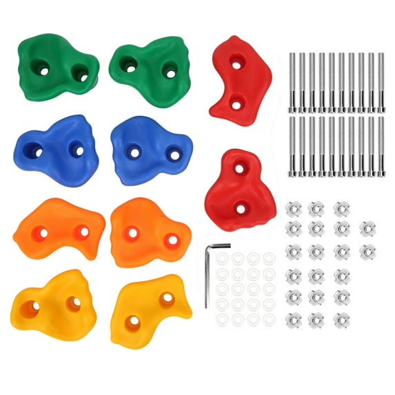 Eotvia 10PCS Rock Climbing Holds, Colorful Kids Climbing Rocks With 20 Mounting Screws, Climbing Rock For Kids Over 3 Years Support 200lbs/90kg, Kids Play Sets For Indoor And Outdoor