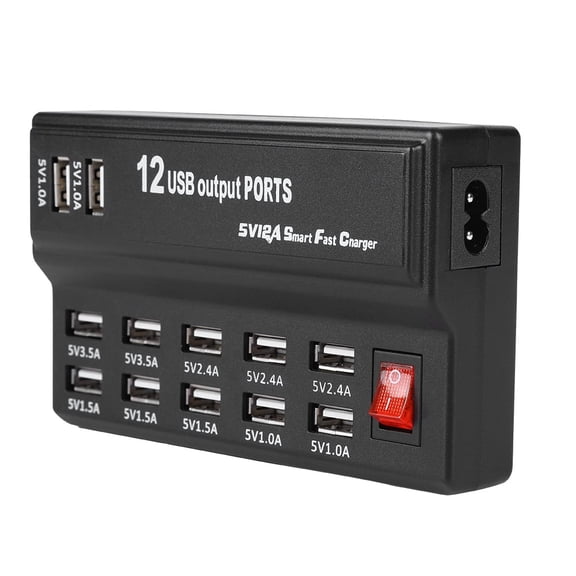 Eotvia 12 Port USB Hub 5V 10A Power Adapter Charging Station