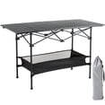 thumbnail image 1 of Camping Table with Carry Bag, Folding Camping Table with Storage, Carbon Steel Roll up Table with Adjustable Height, Portable Picnic Table for Outdoor Camping Travel Backyard BBQ Patio Beach, 1 of 13