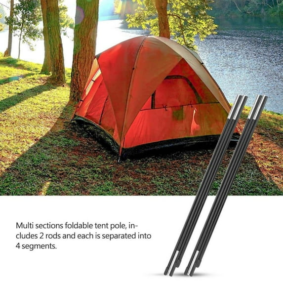 Eotvia Fiberglass Tent Pole Kit for Double Tents Black