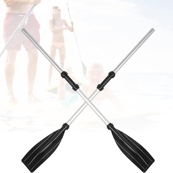 Eotvia Kayak Paddles, 2 in 1 Detachable Kayak Fishing Paddles, 2pcs Ergonomic Aluminum Canoe Paddles, with Aluminum Alloy Shaft and Reinforced Blades, Lightweight Paddles for All Kayaks, Black+Silver