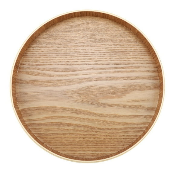 Eotvia Round Serving Tray Natural Wood for Household Coffee Shop