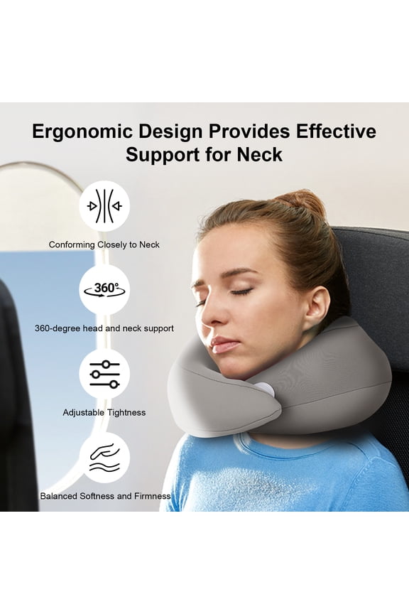 Neck Support Memory Foam Travel Neck Pillow, Blue, 1 Count