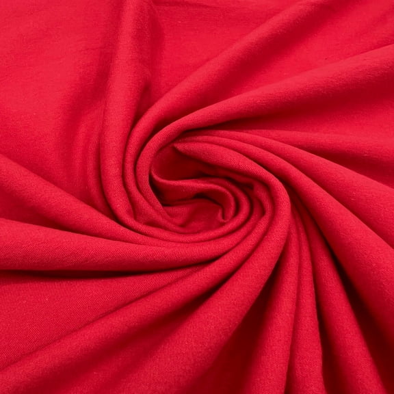Eovea - Cotton Spandex Fabric by Yard - Jersey Knit 95% Cotton 5% Spandex T-Shirt Tops Fabric 4-Way Stretch Lightweight & Breathable Apparel Dresses 60" Wide 10oz (Red, 30 Yard)