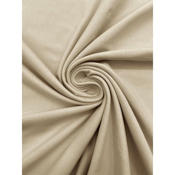 Eovea - Cotton Spandex Fabric by Yard - Jersey Knit 95% Cotton 5% Spandex T-Shirt Tops Fabric 4-Way Stretch Lightweight & Breathable Apparel Dresses 60" Wide 10oz (Cream, 2 Yard)