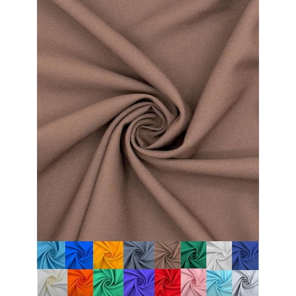 Eovea - Polyester Poplin Fabric by The Yard – 60" Wide Durable Versatile Material, 100% Polyester for Home Décor, Apparel Crafts Curtains Tablecloths Sewing Drapes & DIY Projects (Brown, 1 Yard)